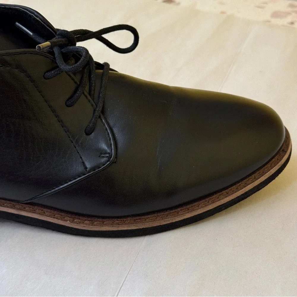 Deer Stags‎ Boys Size 6M Black Ballard Chukka Boots Faux Leather Lace Up
